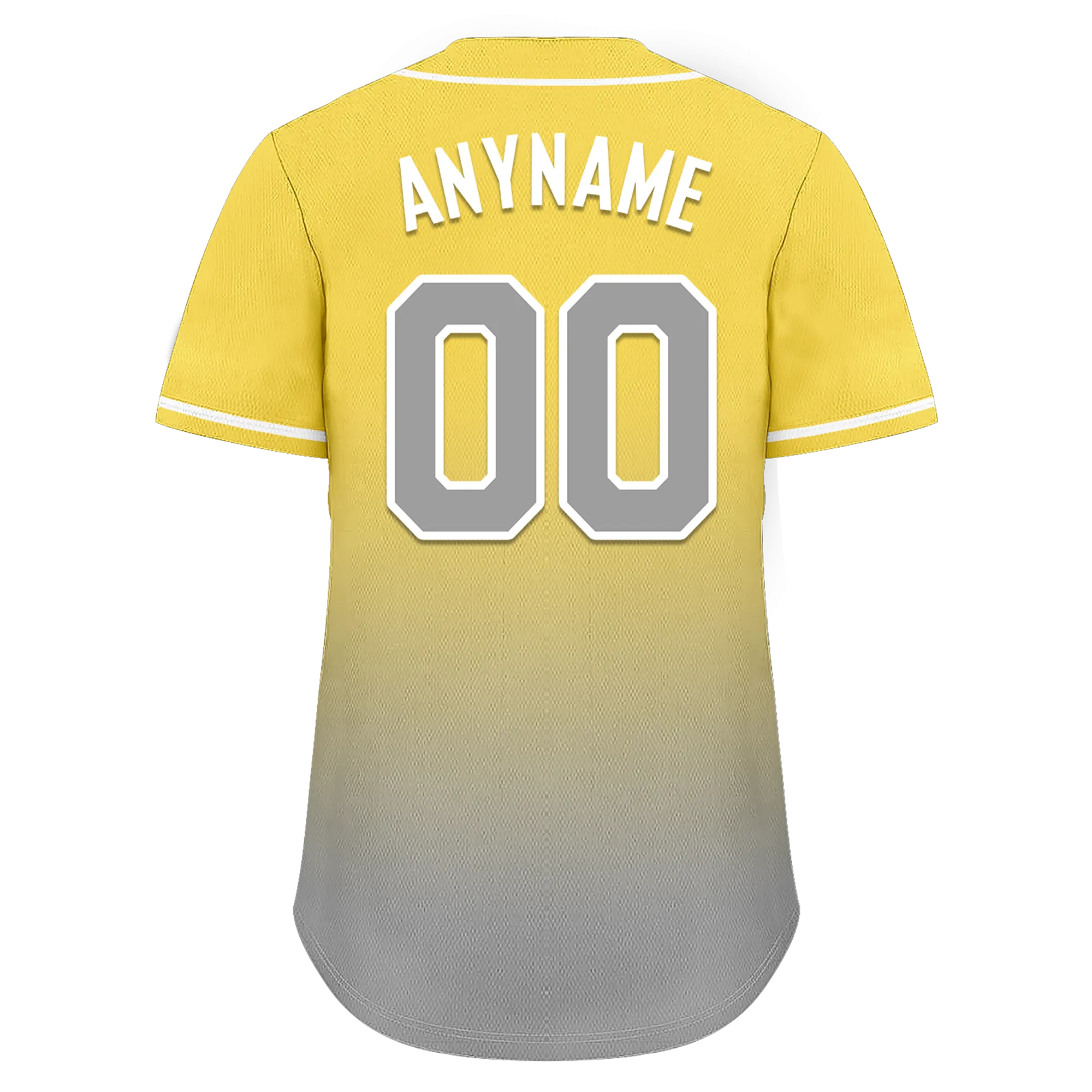 Custom Yellow Grey Fade Fashion Personalized Authentic Baseball Jersey BSBJ01-D0a70fb