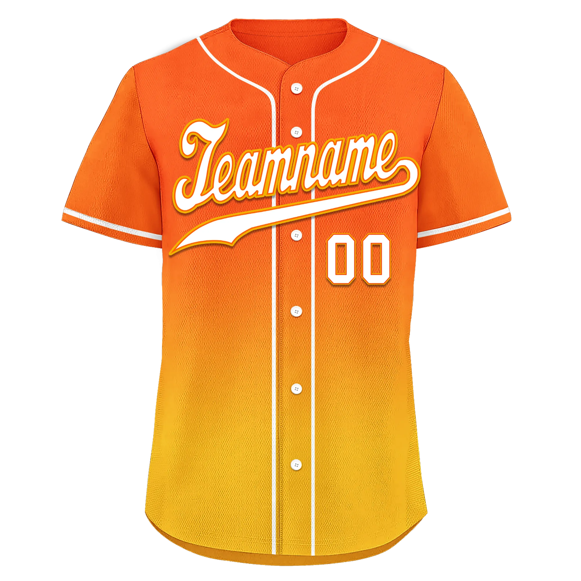 Custom Yellow Orange Fade Fashion Personalized Authentic Baseball Jersey BSBJ01-D0a70c8