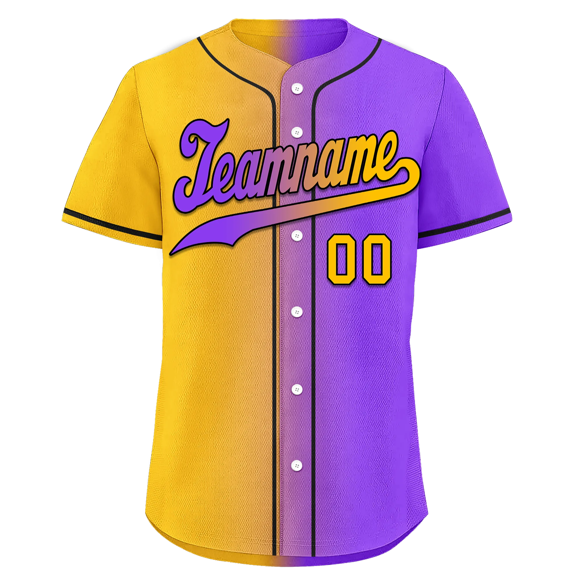Custom Yellow Pink Gradient Fashion Personalized Authentic Baseball Jersey BSBJ01-D0a7a0a