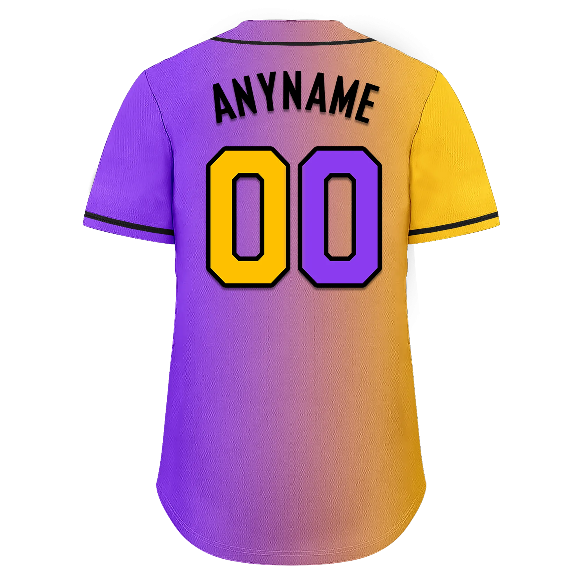 Custom Yellow Pink Gradient Fashion Personalized Authentic Baseball Jersey BSBJ01-D0a7a0a