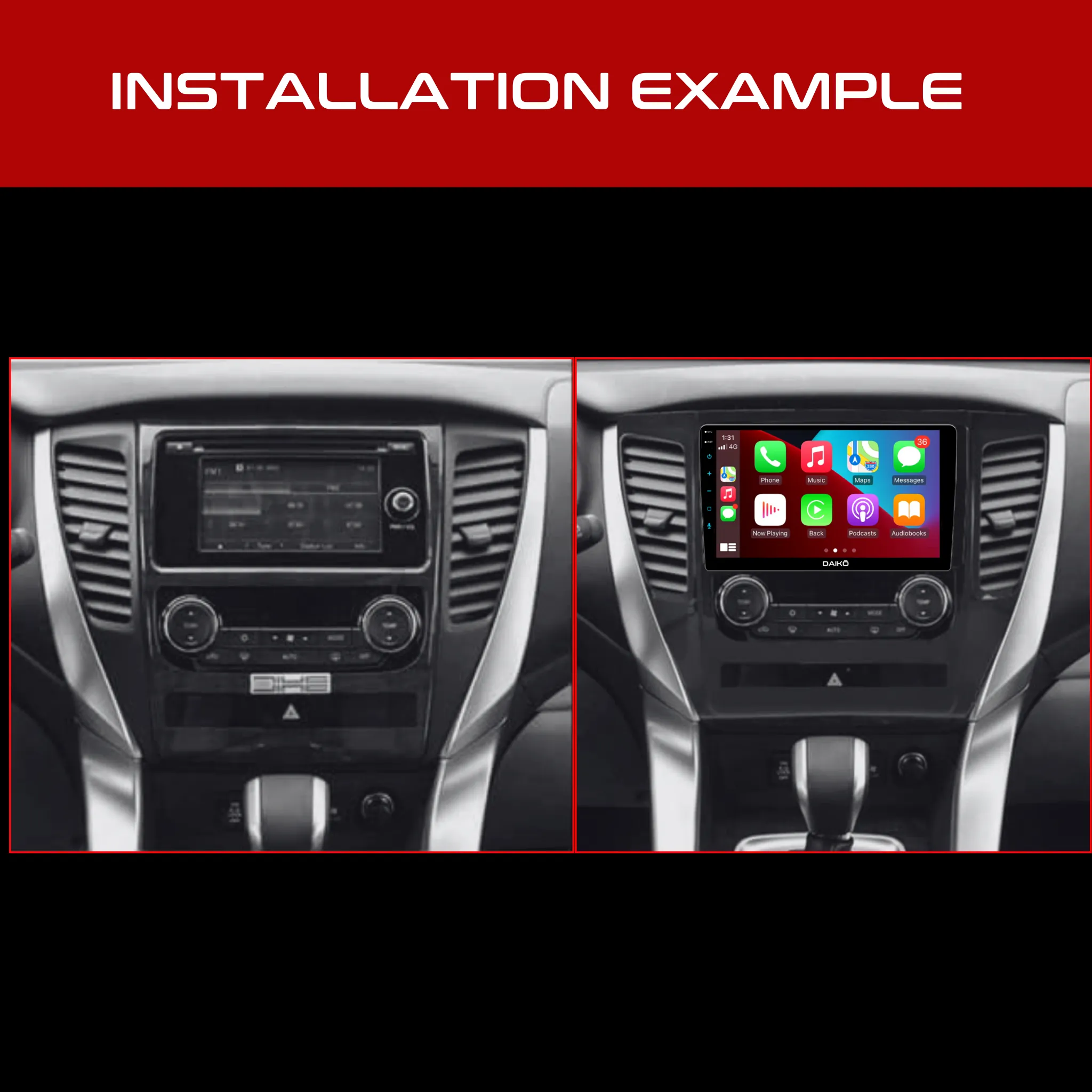 Daiko Car Stereo Wireless Carplay Android Auto For 2017 Mitsubishi Pajero Sport