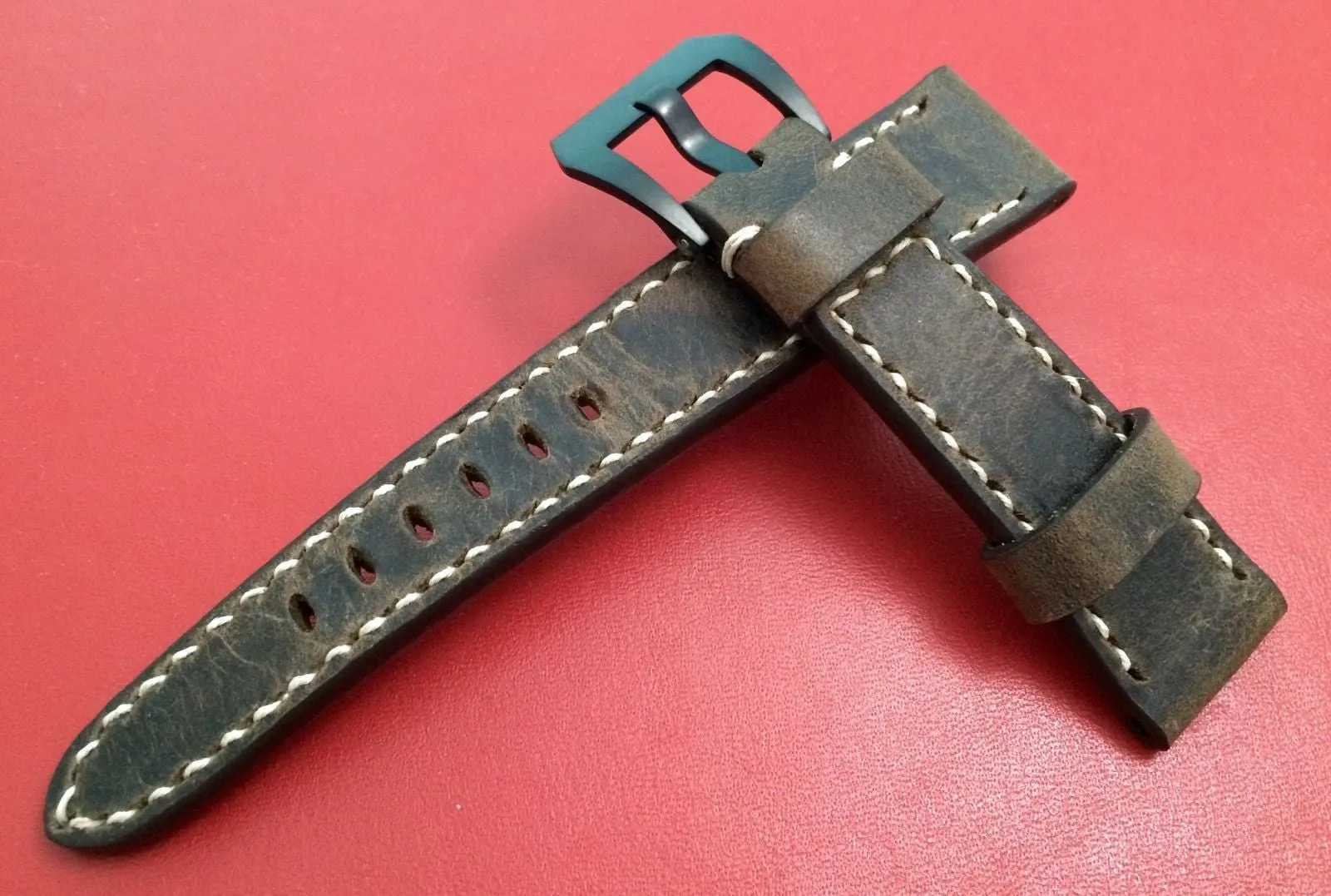 Dark Brown Leather Watch Straps 22mm - compatible with Bremont Watches, Valentines Day Gift Ideas