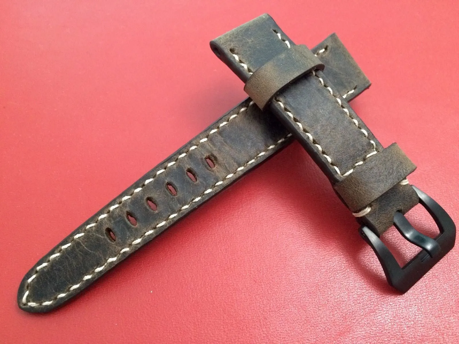 Dark Brown Leather Watch Straps 22mm - compatible with Bremont Watches, Valentines Day Gift Ideas