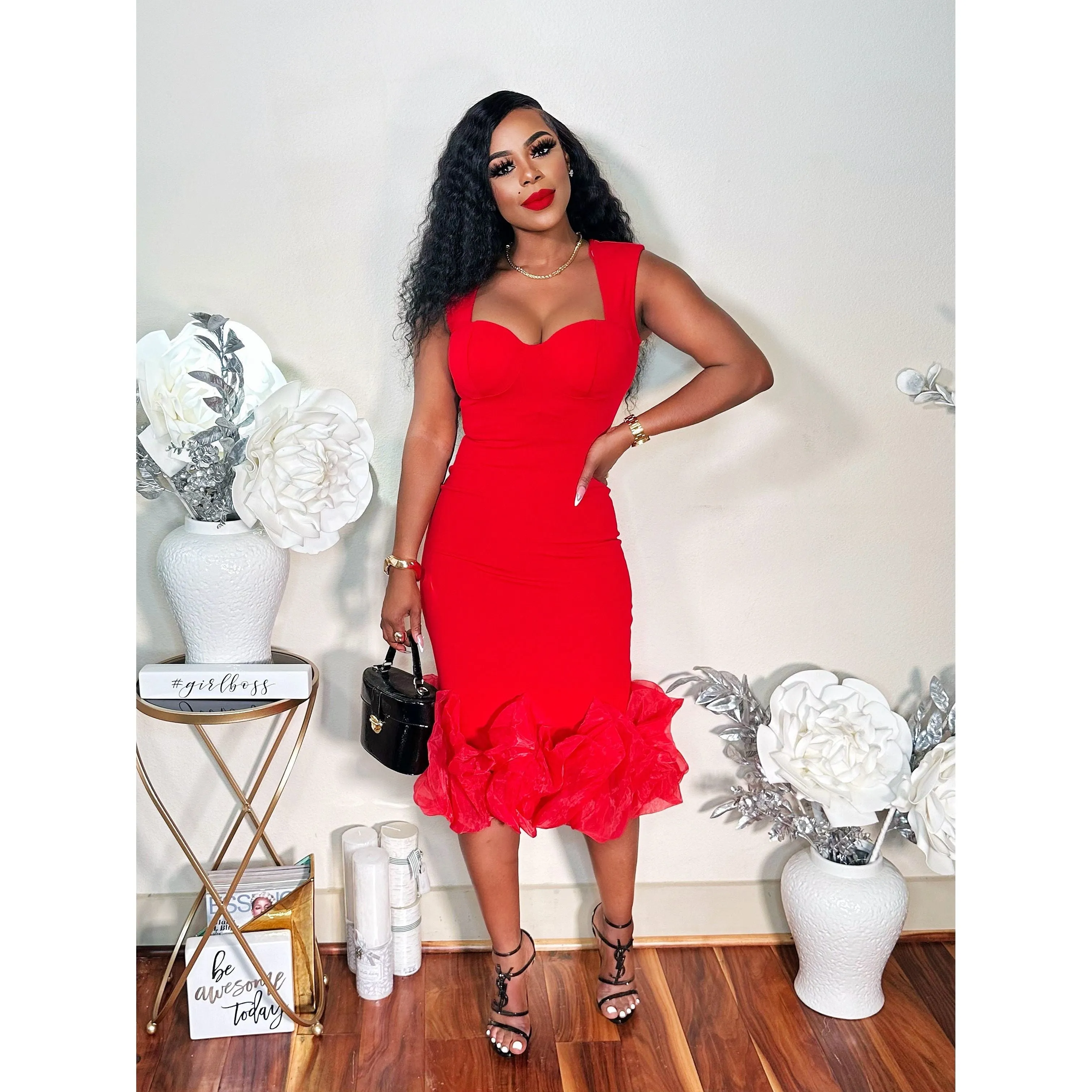 DATE WITH MY LOVE MIDI DRESS (RED)