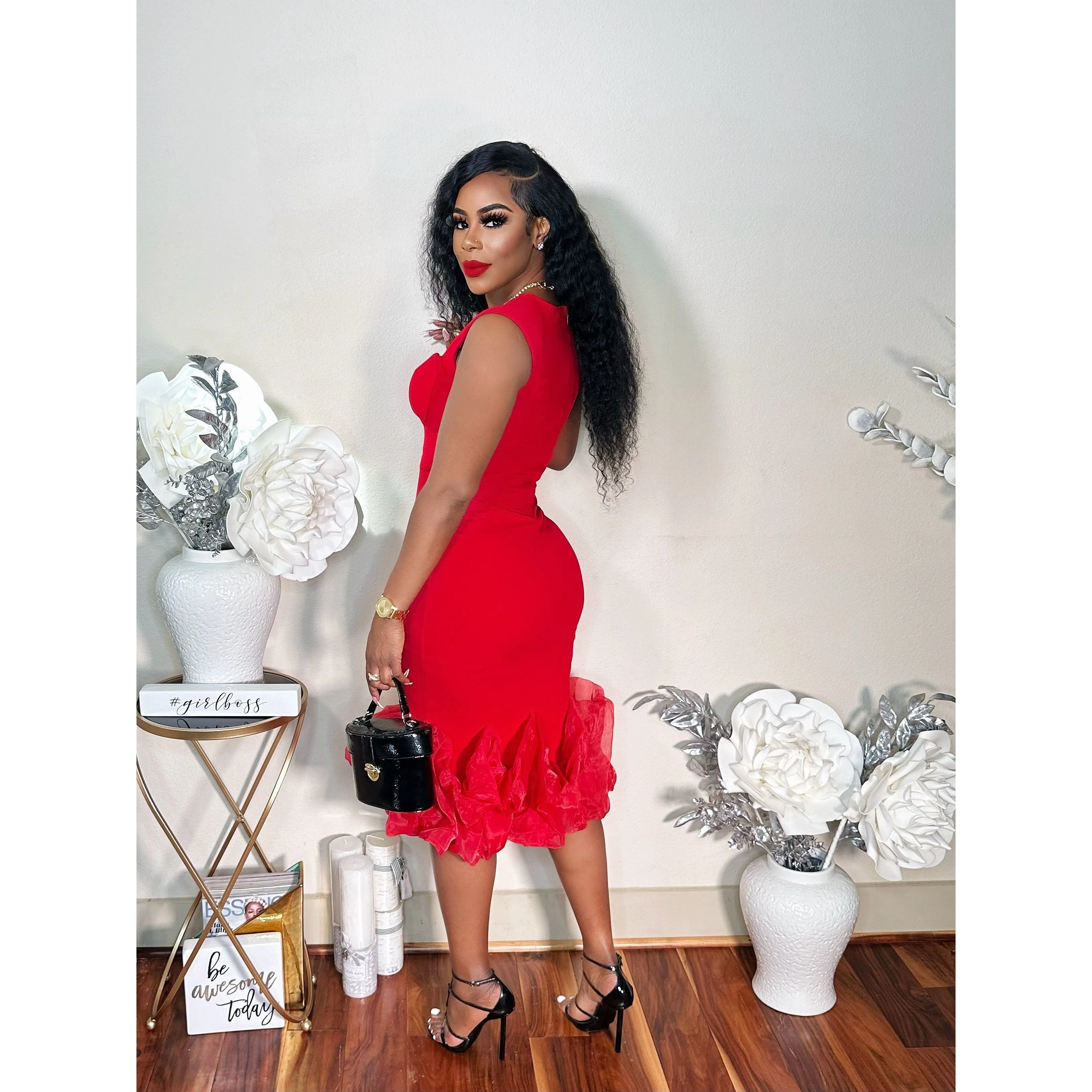 DATE WITH MY LOVE MIDI DRESS (RED)