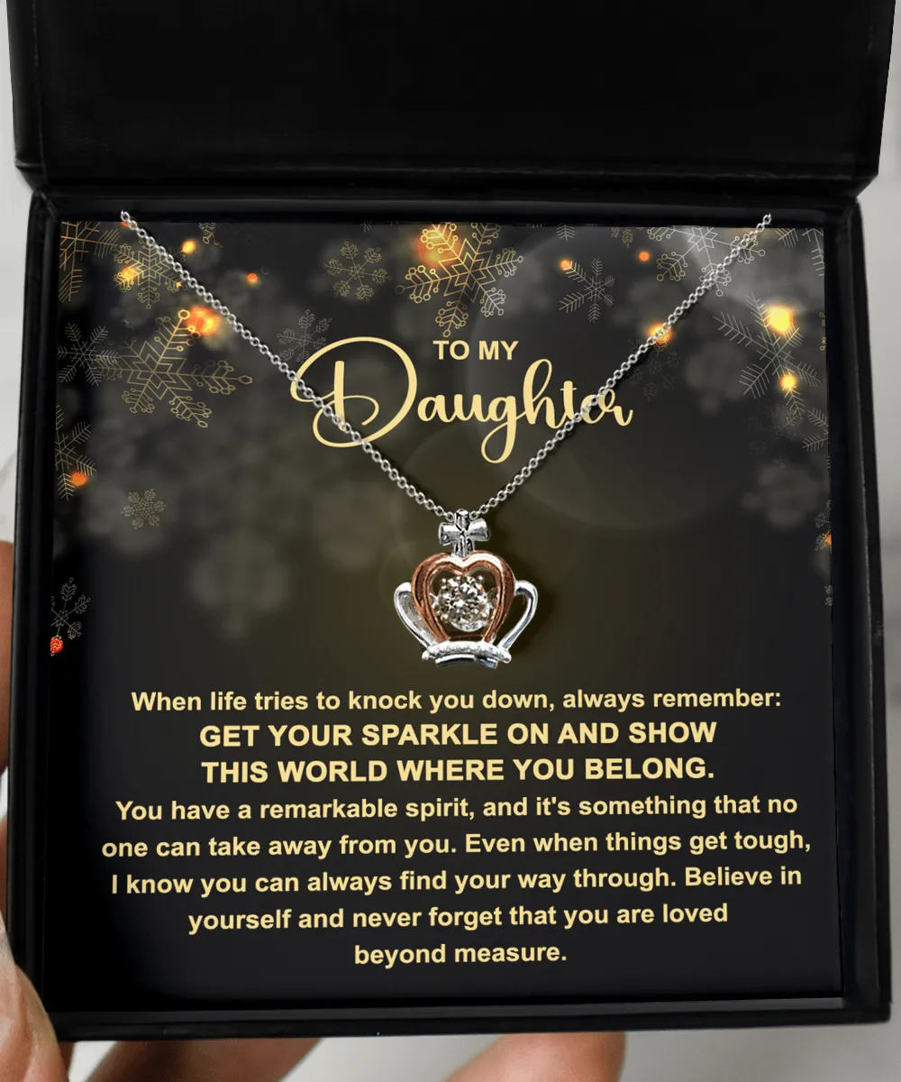 Daughter-Get Your Sparkle - Crown Pendant Necklace