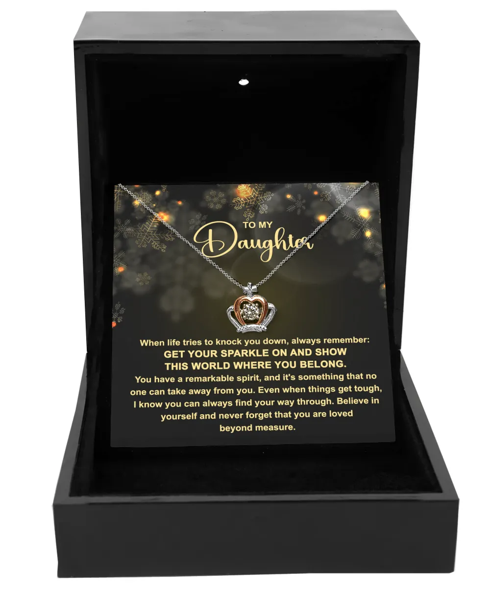 Daughter-Get Your Sparkle - Crown Pendant Necklace