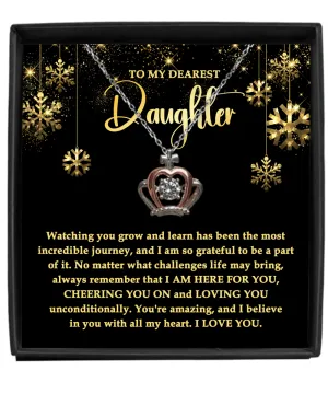 Daughter-Here For You - Crown Pendant Necklace