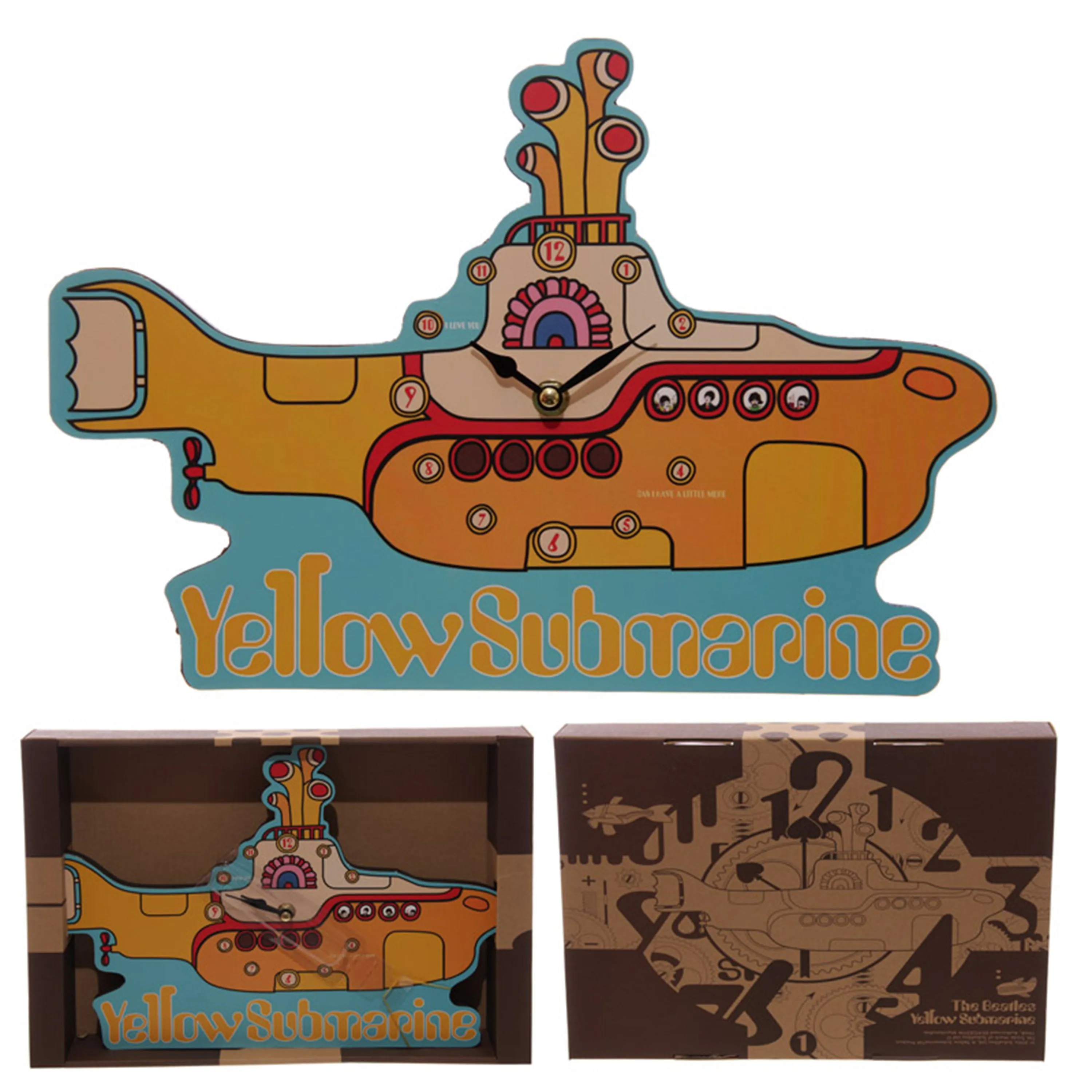 Decorative The Beatles Yellow Submarine Shaped Wall Clock