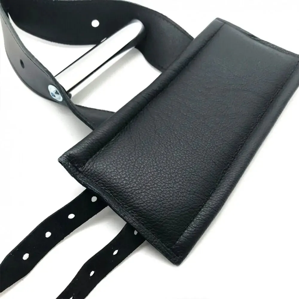 Deluxe Black Bondage Leather Suspension Handcuffs with Buckles