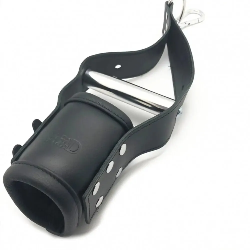 Deluxe Black Bondage Leather Suspension Handcuffs with Buckles