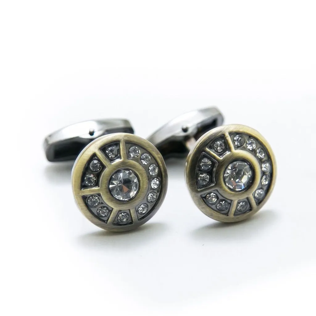 Designer Cufflinks For Mens Wedding Shirt – Rounded & Round With Diamond