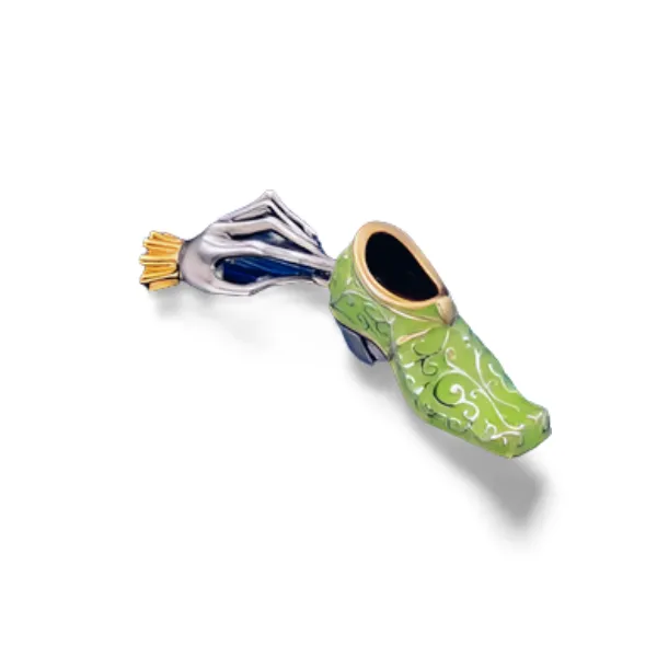 Designer Enamel Silver 22K Gilded Surreal Russian Artist Mihail Chemiakin Shoe Pendant