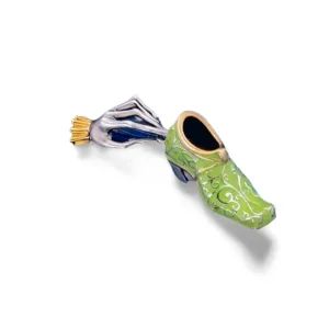 Designer Enamel Silver 22K Gilded Surreal Russian Artist Mihail Chemiakin Shoe Pendant