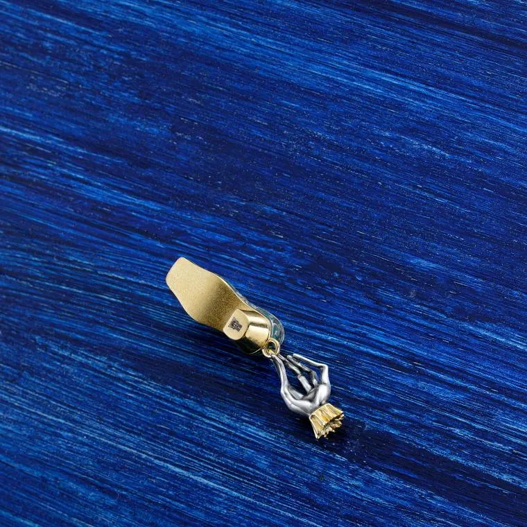 Designer Enamel Silver 22K Gilded Surreal Russian Artist Mihail Chemiakin Shoe Pendant