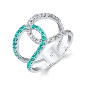 Destiny with a Twist - 18K White Gold Natural Paraiba Tourmaline Ring