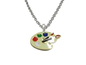 Detailed Art Palette Pendant Necklace