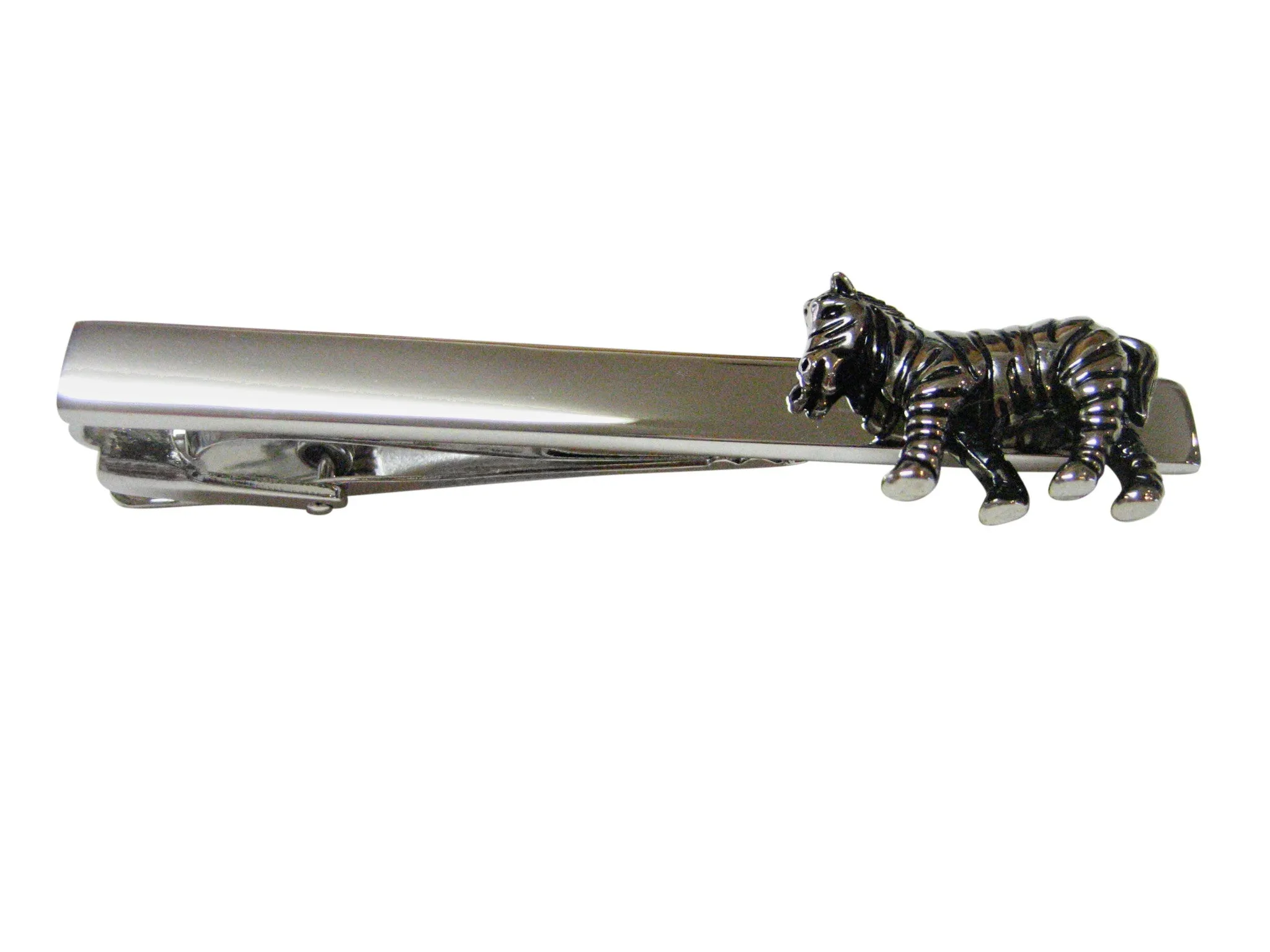 Detailed Zebra Square Tie Clip