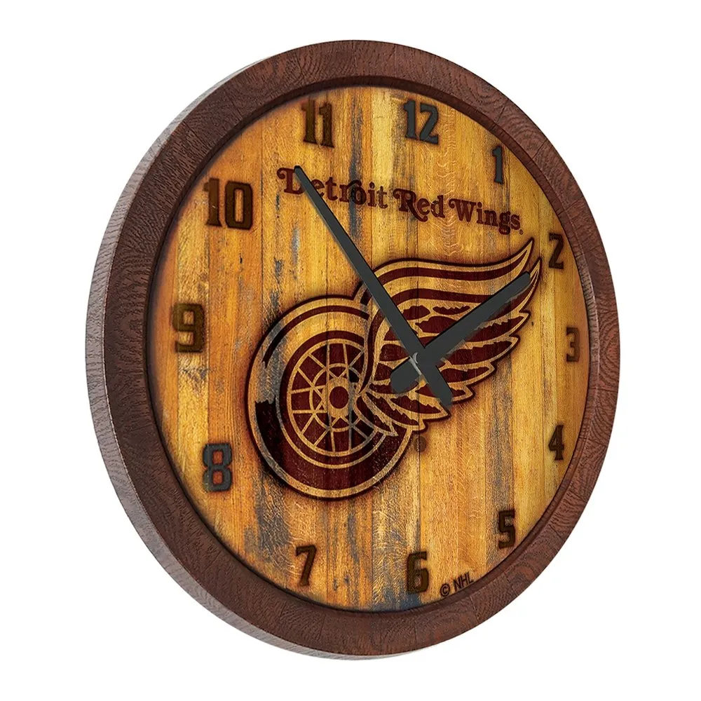Detroit Red Wings: Branded "Faux" Barrel Top Wall Clock