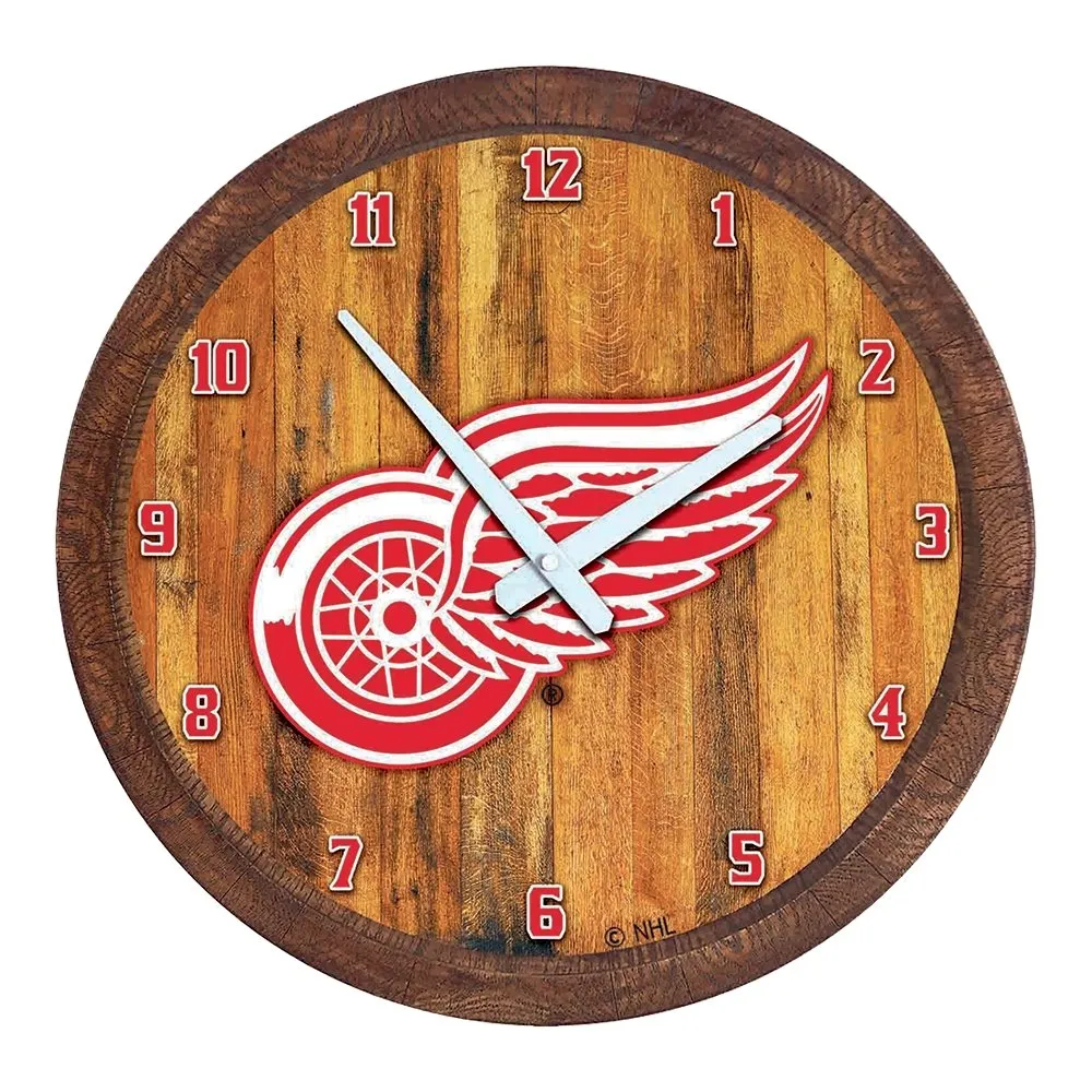 Detroit Red Wings: "Faux" Barrel Top Wall Clock