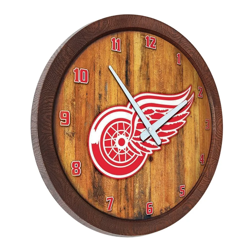 Detroit Red Wings: "Faux" Barrel Top Wall Clock