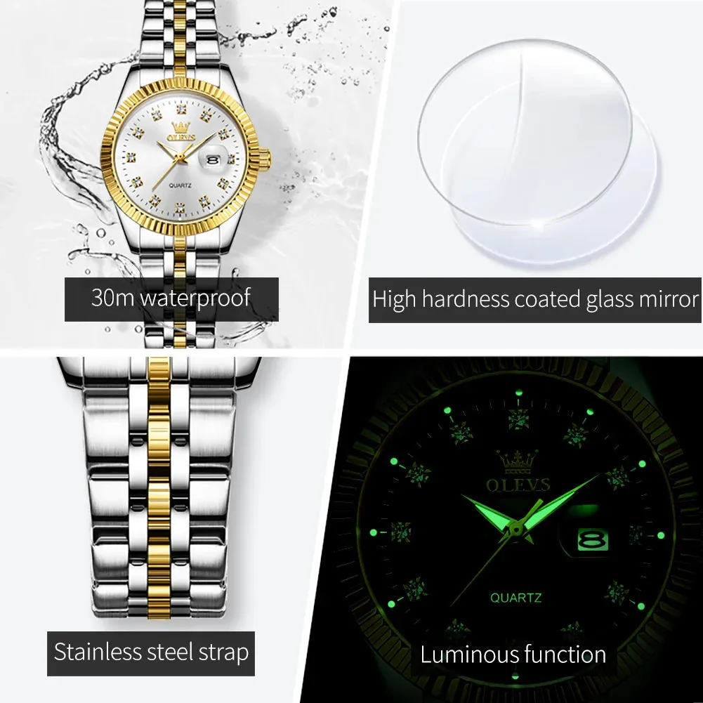 Diamond Couple Watches Set
