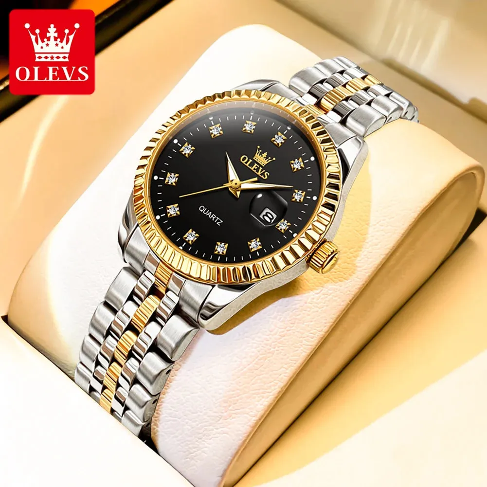 Diamond Couple Watches Set
