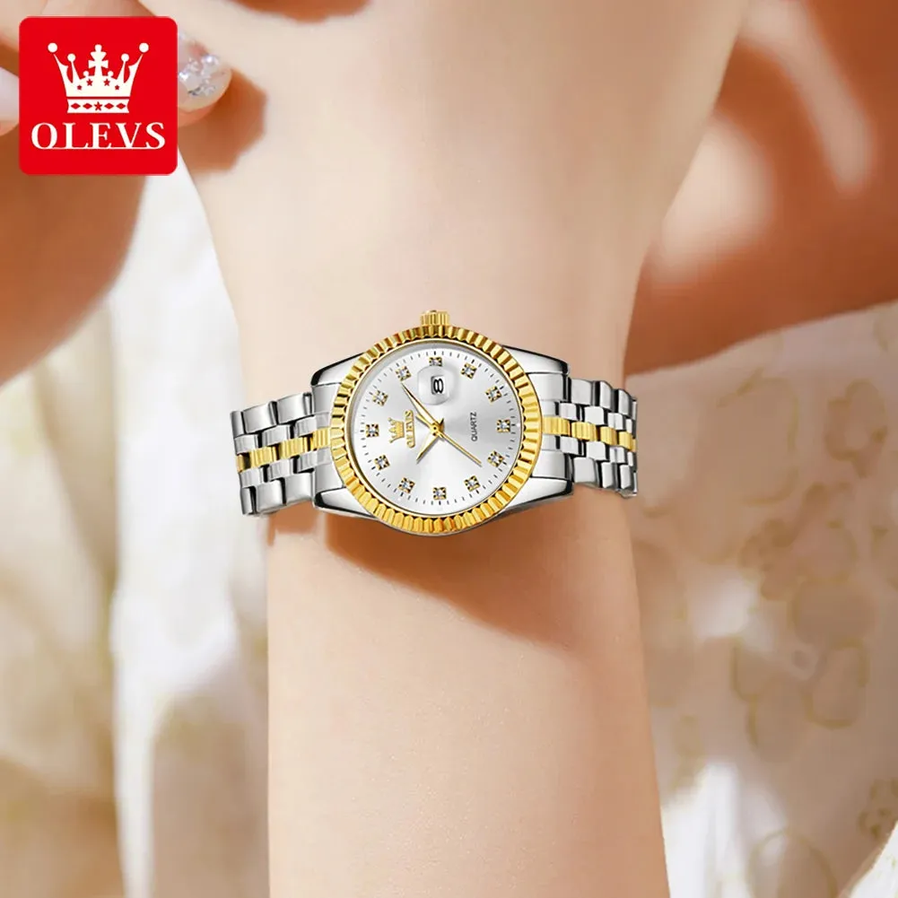 Diamond Couple Watches Set