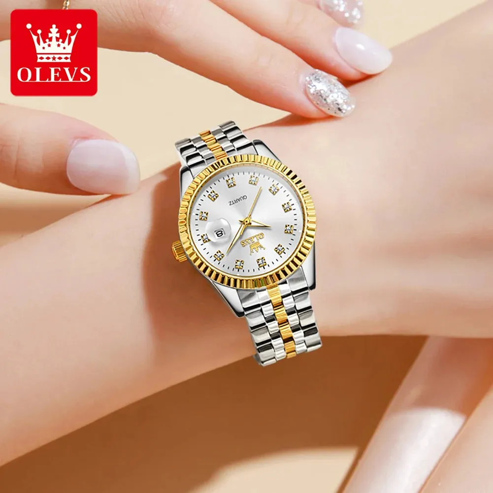 Diamond Couple Watches Set