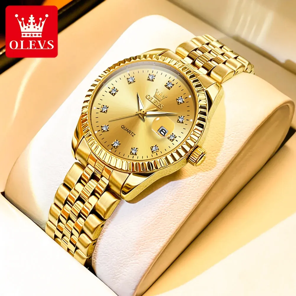 Diamond Couple Watches Set