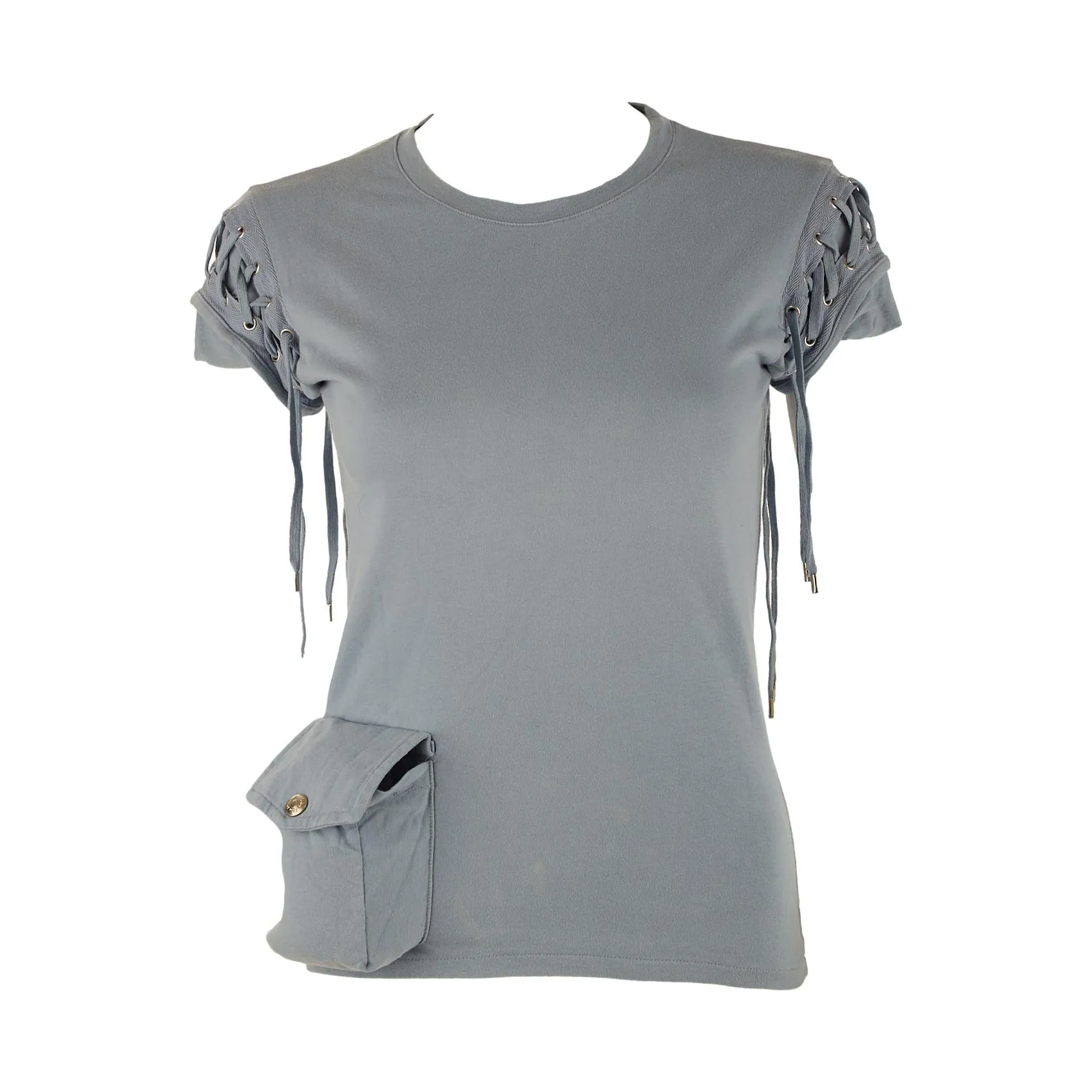Dior Baby Blue Pocket Tie top