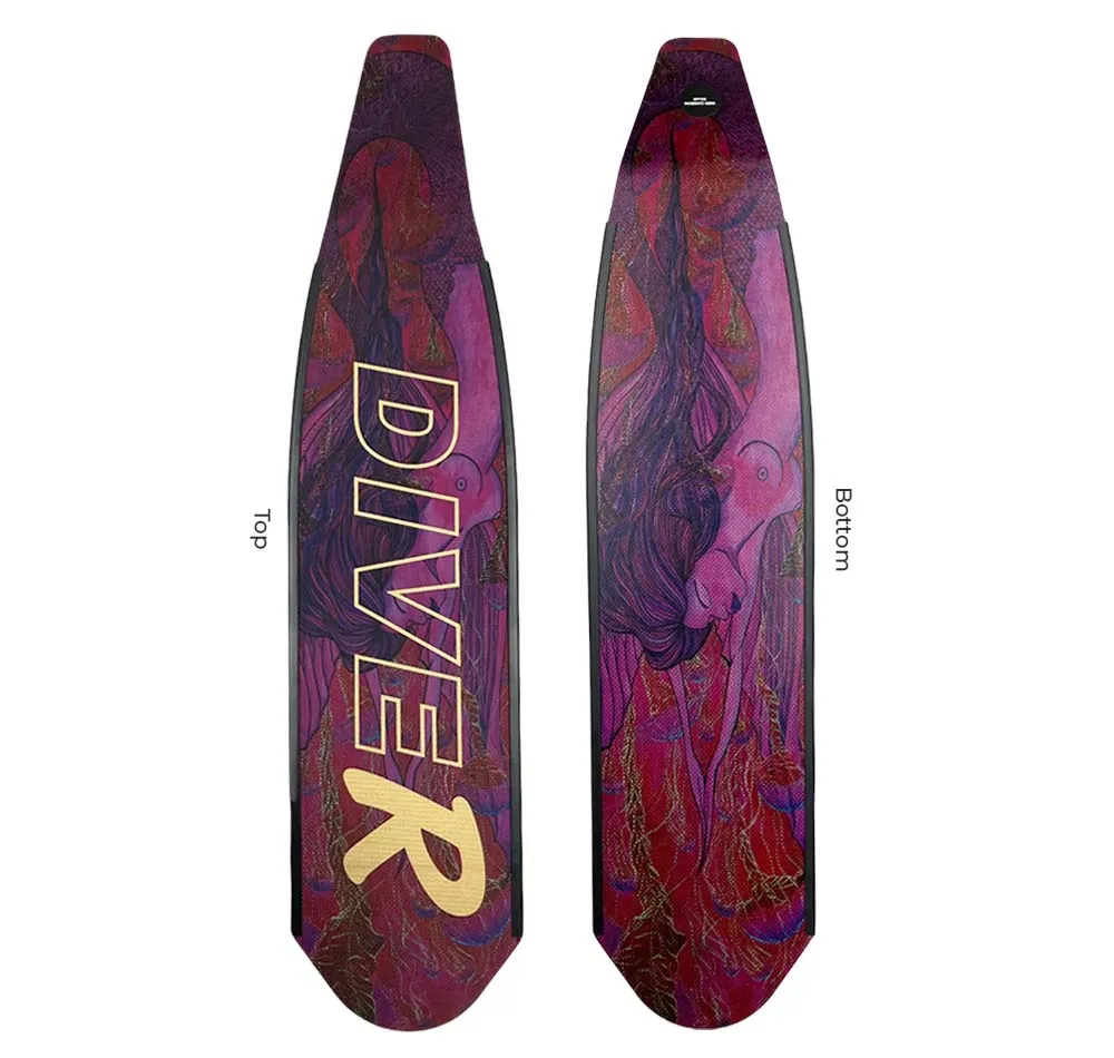 DiveR Carbon Pink Mermaid Fin Blades