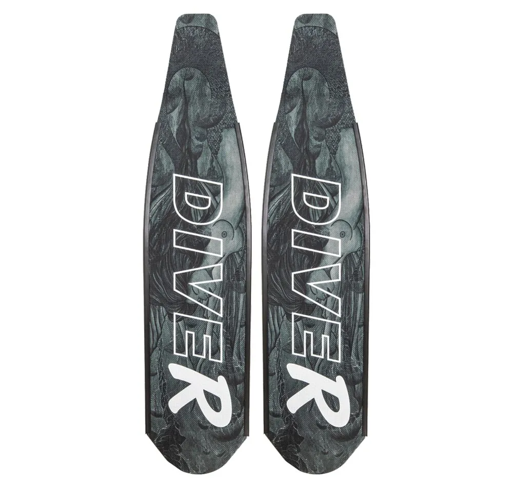 DiveR Carbon V2 B&W Mermaid Fin Blades
