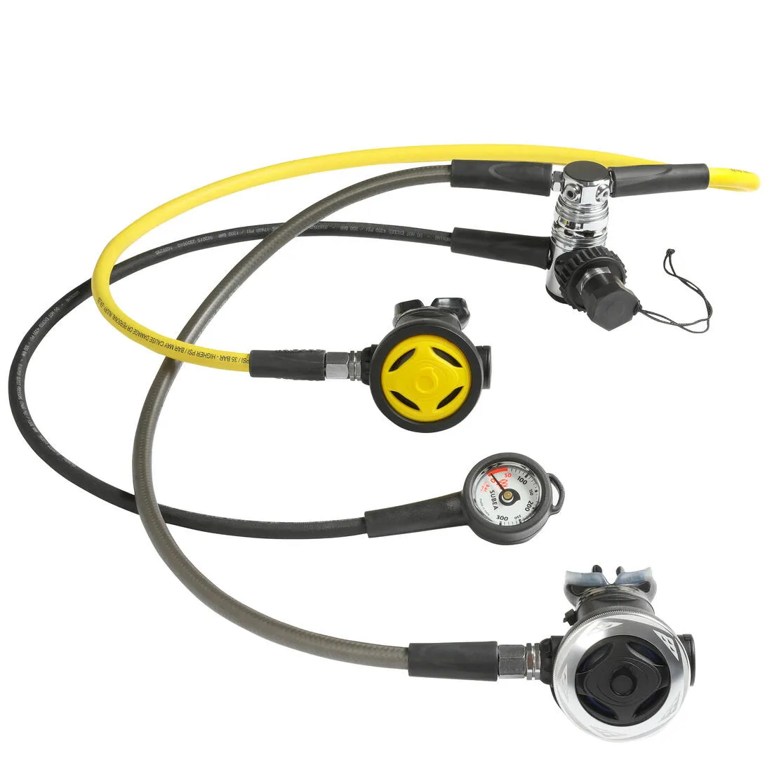 Diving regulator   octopus system   pressure gauge   SCD 500 DIN 300 bars bag pack
