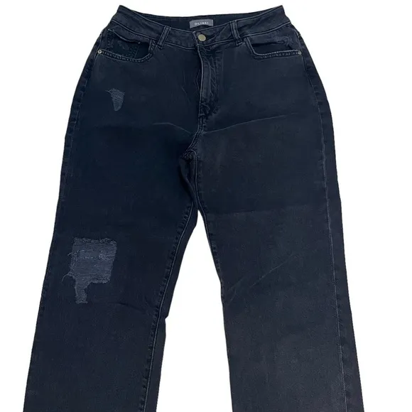 DL1961 Jerry High Rise Vintage Straight Jeans Stone Wash Distressed Sz 29
