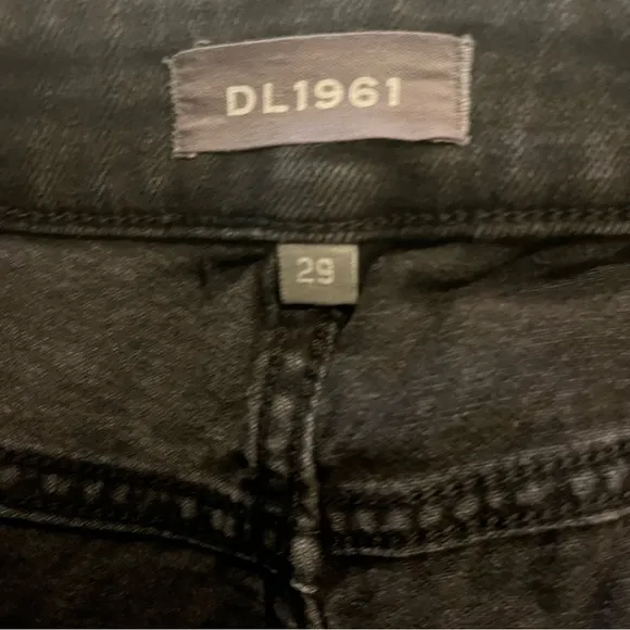 DL1961 Jerry High Rise Vintage Straight Jeans Stone Wash Distressed Sz 29