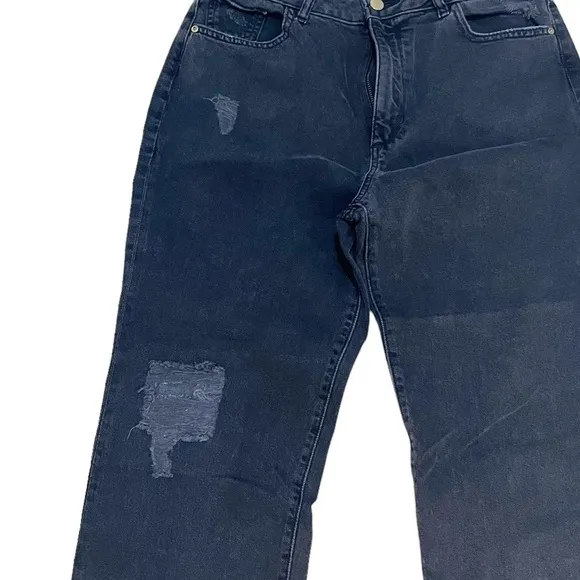 DL1961 Jerry High Rise Vintage Straight Jeans Stone Wash Distressed Sz 29