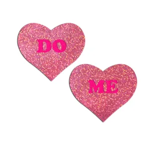'DO ME' Heart Pasties - Pink on Pink
