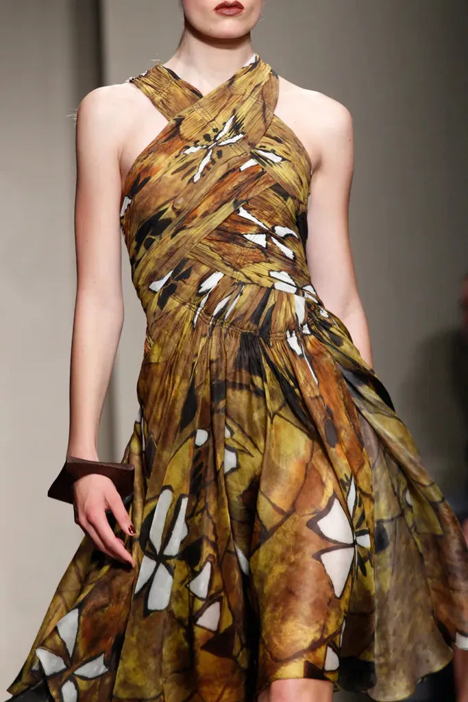 Donna Karan Spring 2012 Tribal Print Cross-Neck Dress SOLD  3/2/25