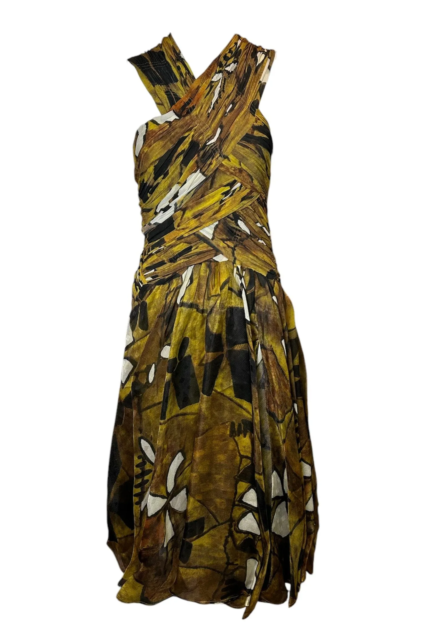 Donna Karan Spring 2012 Tribal Print Cross-Neck Dress SOLD  3/2/25