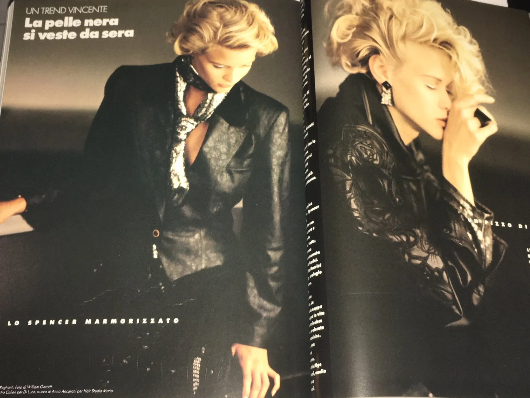 DONNA Magazine Italy 1985 LINDA EVANGELISTA Christine Bolster OLIVIERO TOSCANI