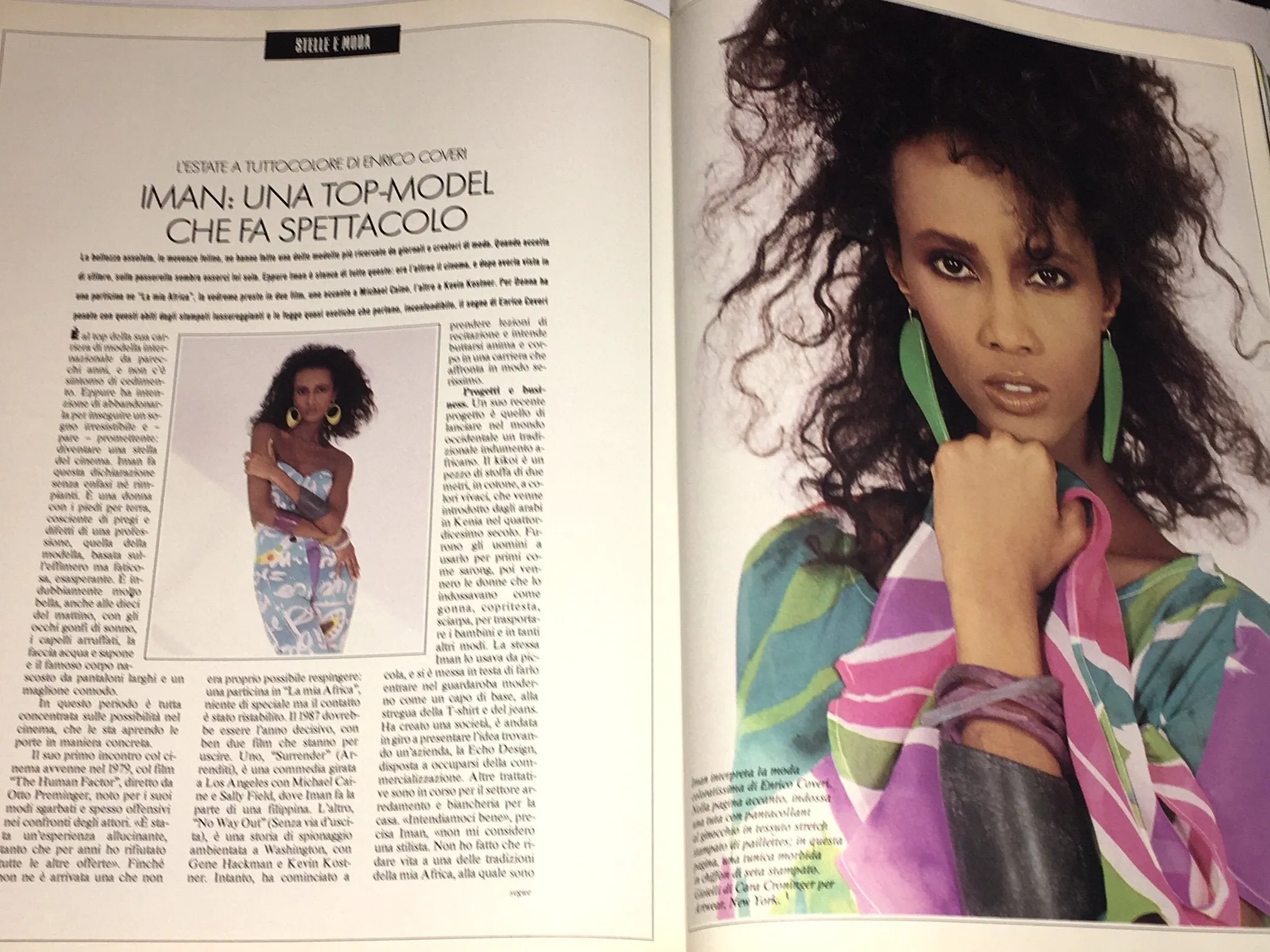 DONNA Magazine Italy April 1987 JO CHAMPA Iman LARA NASZINSKI Fabrizio Ferri