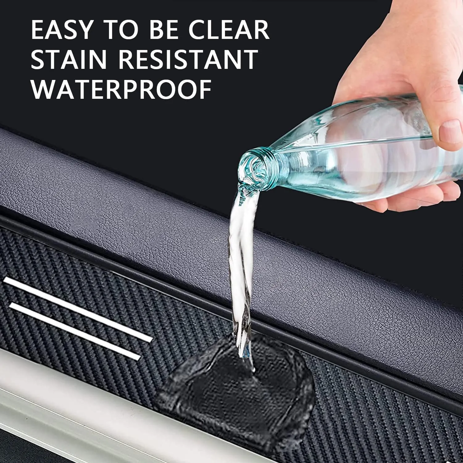 Door Sill Plate Protectors Compatible with Car Accessory, Carbon Fiber Car Door Entry Guards Sill Scuff Cover Panel Step Protector, Welcome Pedal Protector Cover, 4pcs/Set