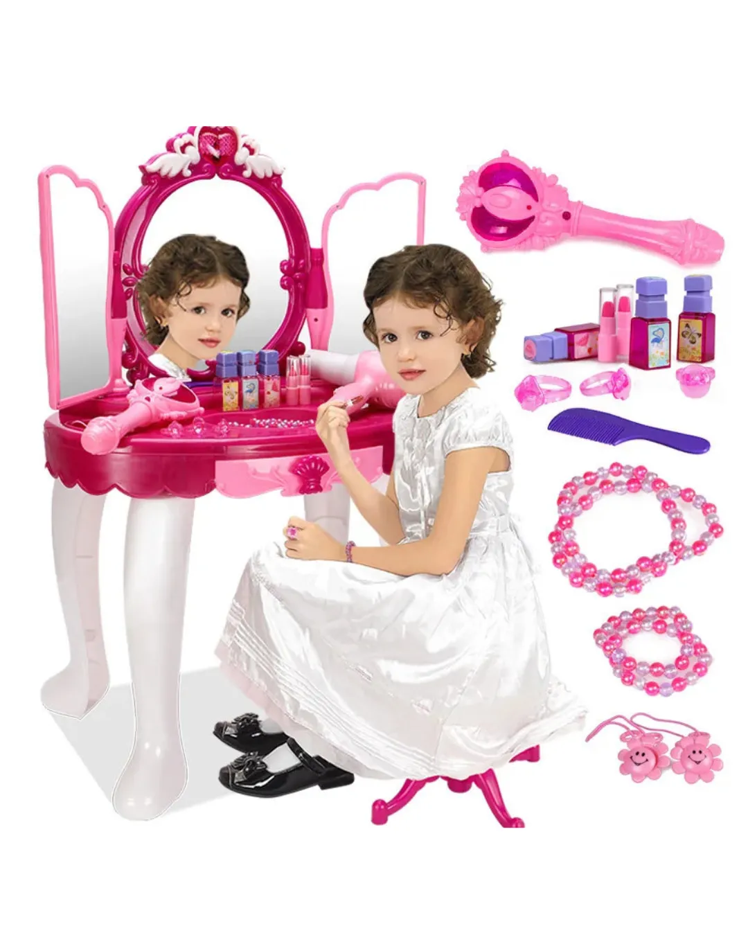 dressing Table Mirror Infrared Control | With Light, With Music & Infrared Control Toys For Girls