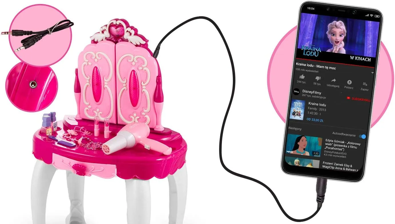 dressing Table Mirror Infrared Control | With Light, With Music & Infrared Control Toys For Girls