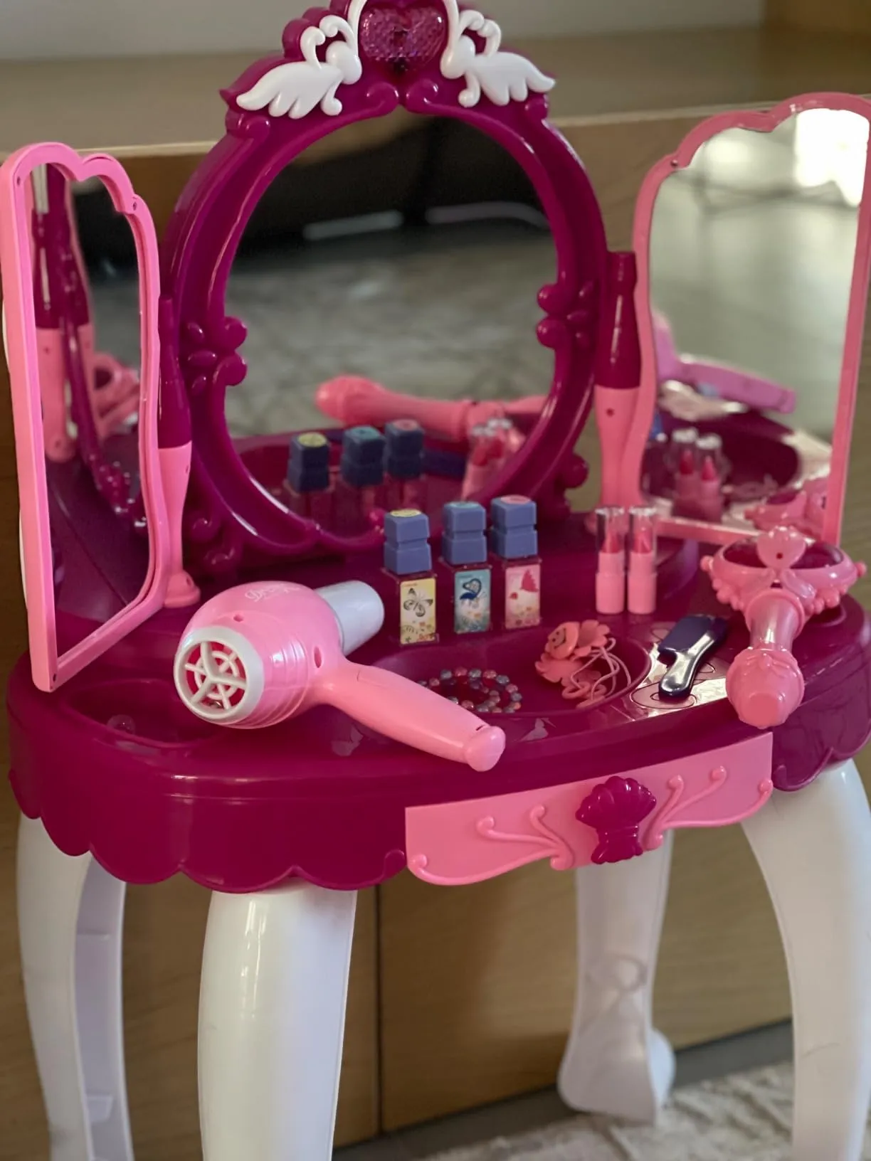 dressing Table Mirror Infrared Control | With Light, With Music & Infrared Control Toys For Girls
