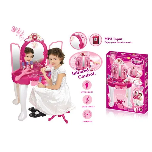 dressing Table Mirror Infrared Control | With Light, With Music & Infrared Control Toys For Girls