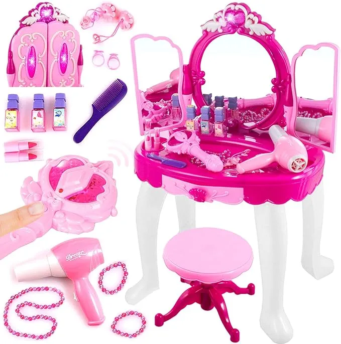 dressing Table Mirror Infrared Control | With Light, With Music & Infrared Control Toys For Girls