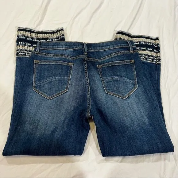 Driftwood Colette Straight Crop with Aztec Embroidered Cuff Med Wash 30 x 26