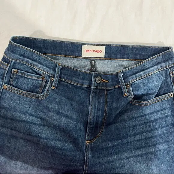 Driftwood Colette Straight Crop with Aztec Embroidered Cuff Med Wash 30 x 26